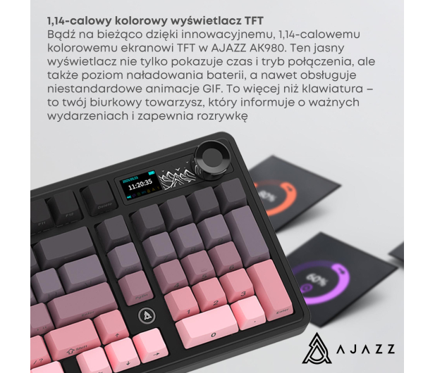 Ajazz AK980 V2 Gift Switch V2 Gradient Pink z ekranem - 1536372 - zdjęcie 10